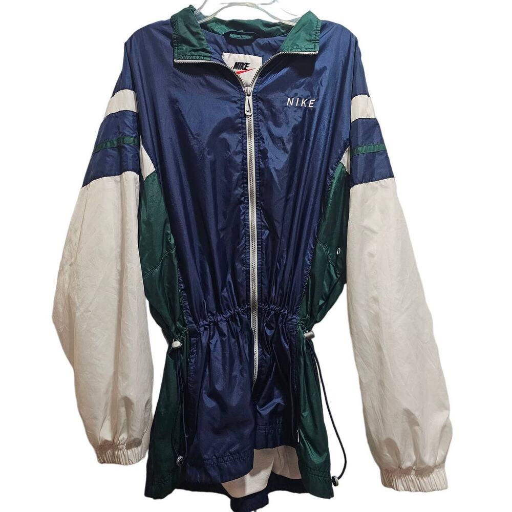 Women's Vintage NIKE jacket SIZE Medium Green Blue White